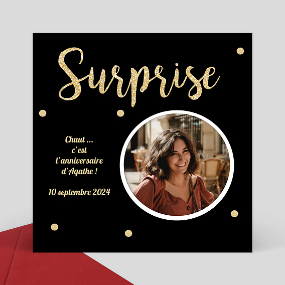 Invitation Anniversaire Surprise - Popcarte