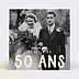 Invitation anniversaire mariage Année en grand avec Graines Recto