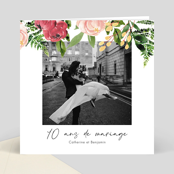 Invitation anniversaire mariage Wild Flowers