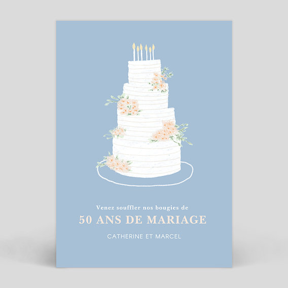 Invitation anniversaire mariage Pièce Montée