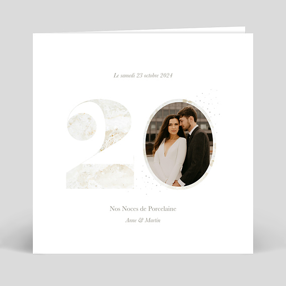 Invitation anniversaire mariage Photo souvenir 20