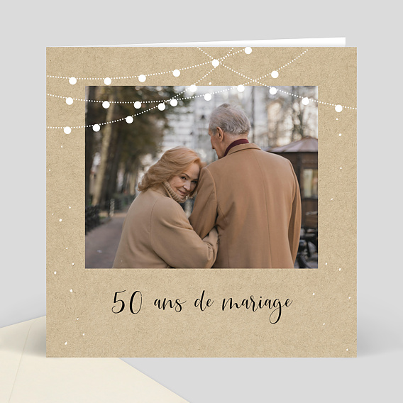 Invitation anniversaire mariage Guirlandes