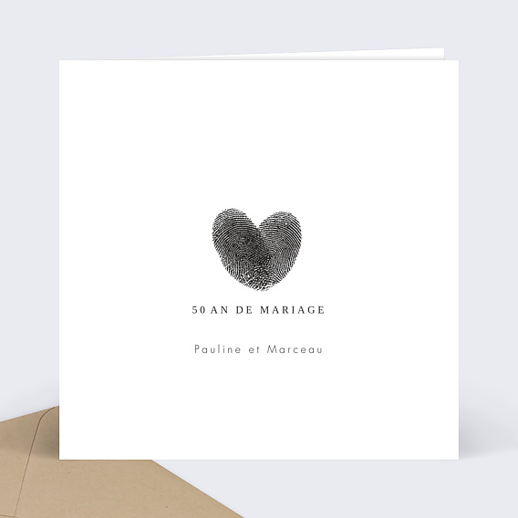 Invitation anniversaire mariage Petit Coeur