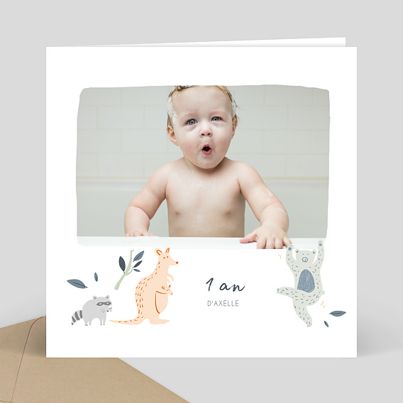 Carte D Invitation Anniversaire Animaux Sauvages Popcarte