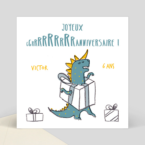 Invitation Anniversaire Dinosaure Popcarte