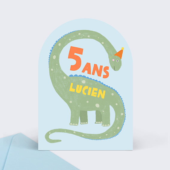 Invitation anniversaire enfant Diplodocus