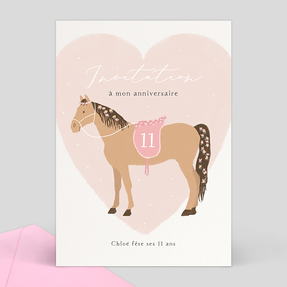 Invitation anniversaire cheval - Popcarte