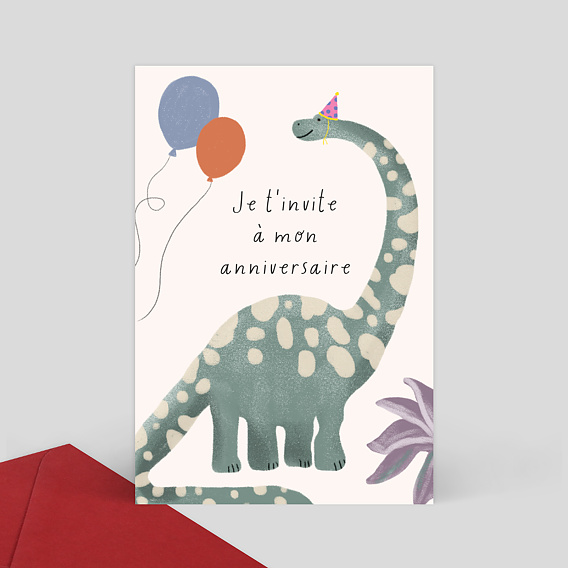 Invitation Anniversaire Enfant Grand Dinosaure - Popcarte