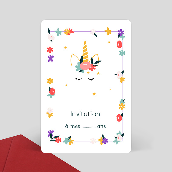 8 cartes d'invitation Licorne - ScrapCooking®