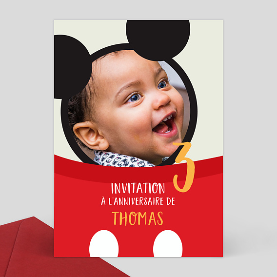 Invitation Anniversaire Enfant Mickey Popcarte