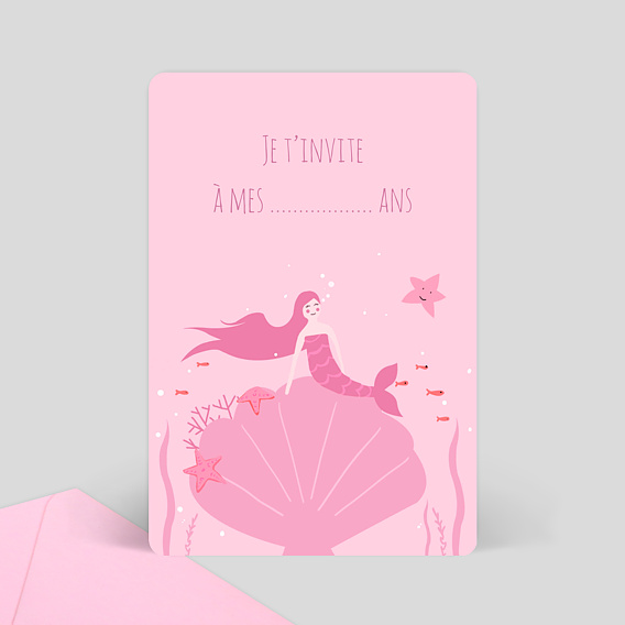 Invitation Anniversaire Petite Sirene Popcarte