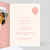 Invitation Anniversaire Enfant Ballon glitter fille Intérieur Droit