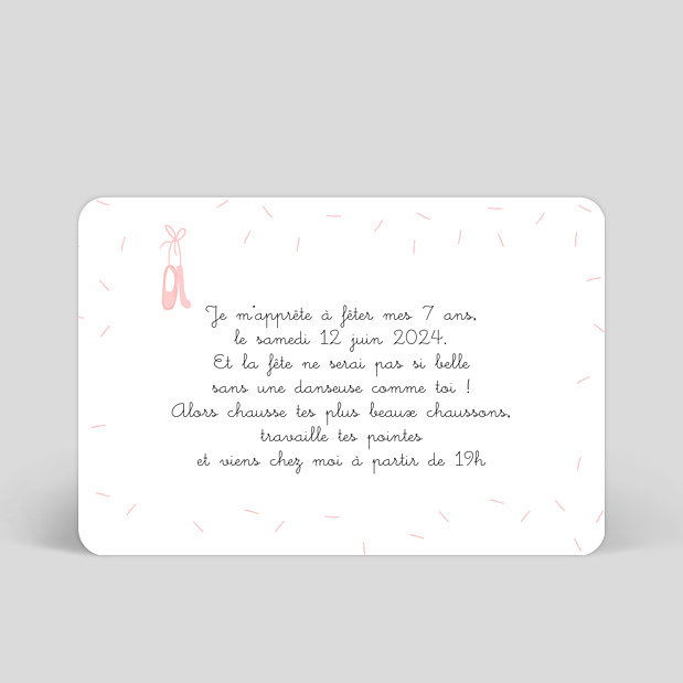 Carte D Invitation Anniversaire Danseuse Popcarte