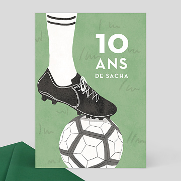 Carte Invitation Anniversaire 10 Ans Football gratuit à imprimer