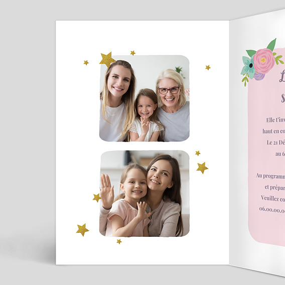 Lot de 12 cartes d'invitation pour anniversaire d'enfant avec enveloppe  rose, cartes d'invitation arc-en-ciel, décoration arc-en-ciel pour