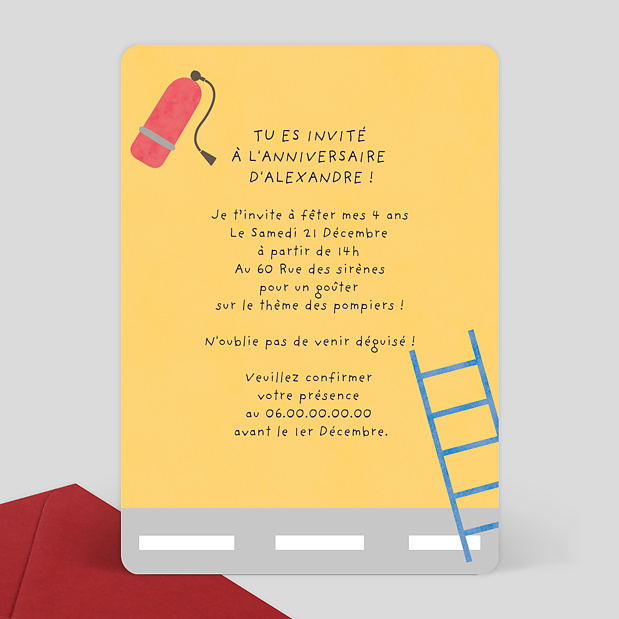 Invitation Anniversaire Enfant Pompiers Popcarte