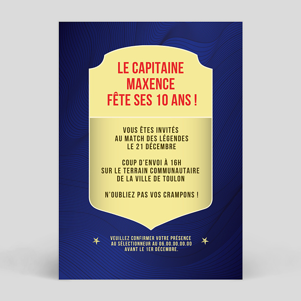 Carte D Invitation Anniversaire Enfant Foot Popcarte