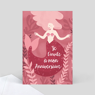 Cartons d'invitation et enveloppes - Anniversaire enfant - Sirène -  Clairefontaine