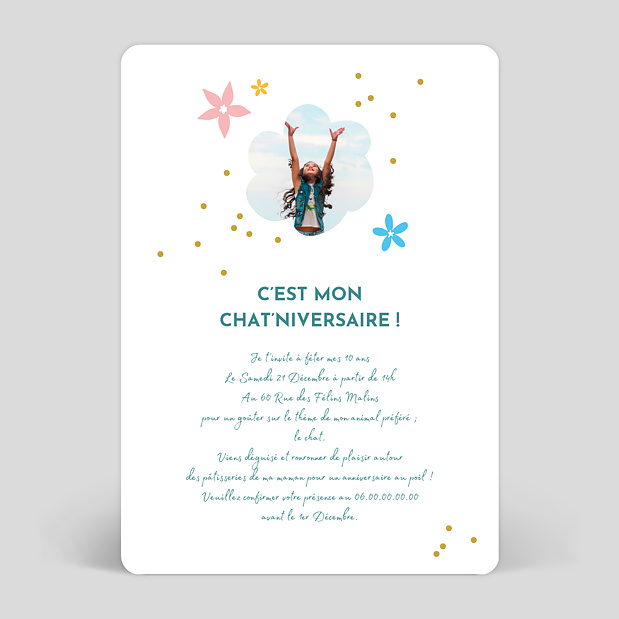 Invitation Anniversaire Chaton Popcarte