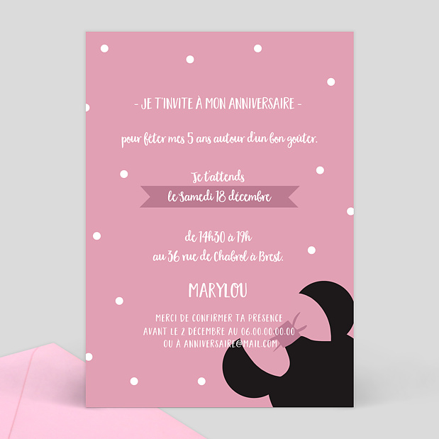 Invitation Anniversaire Enfant Minnie Popcarte