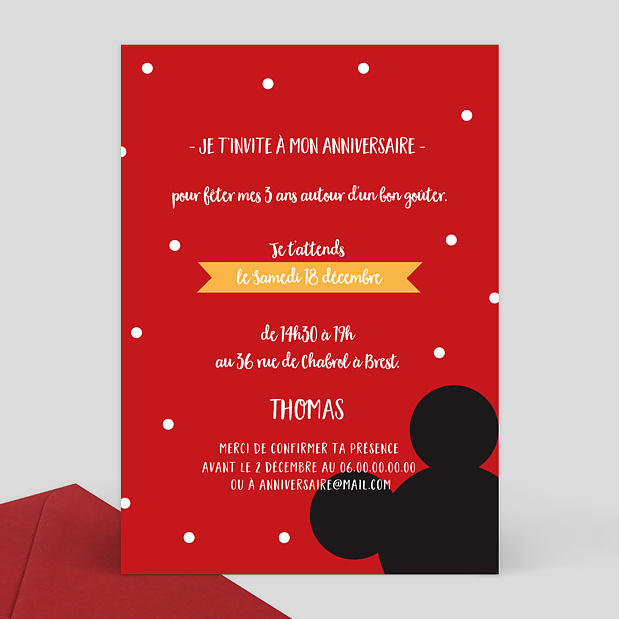 Invitation Anniversaire Enfant Mickey Popcarte