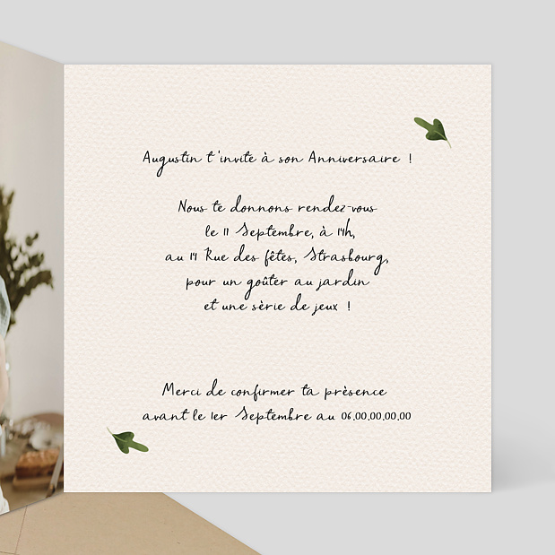 Invitation Anniversaire Enfant Joli Renard - Popcarte