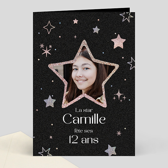 Invitation Anniversaire Enfant Silver Star