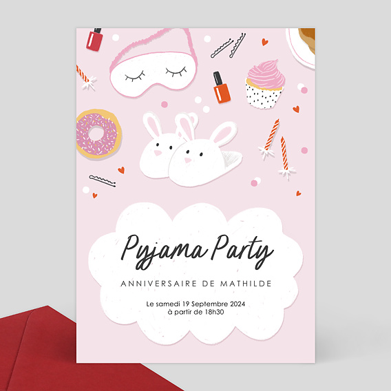 Invitation Pyjama Party à personnaliser