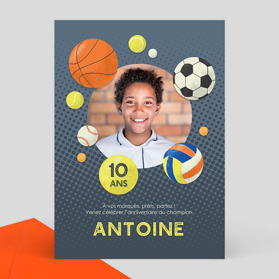 Invitation Anniversaire Sportif Popcarte