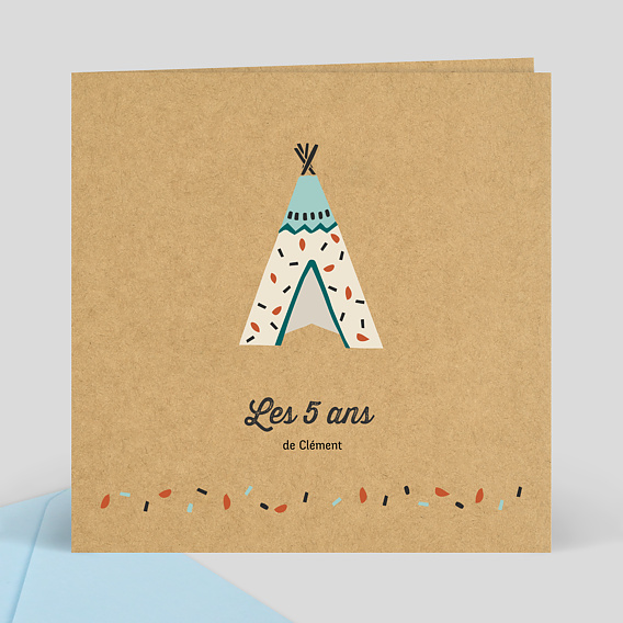 Invitation Anniversaire Tipi Indien Popcarte