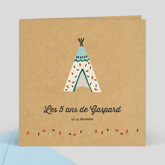 Invitation Anniversaire Tipi Mignon Popcarte