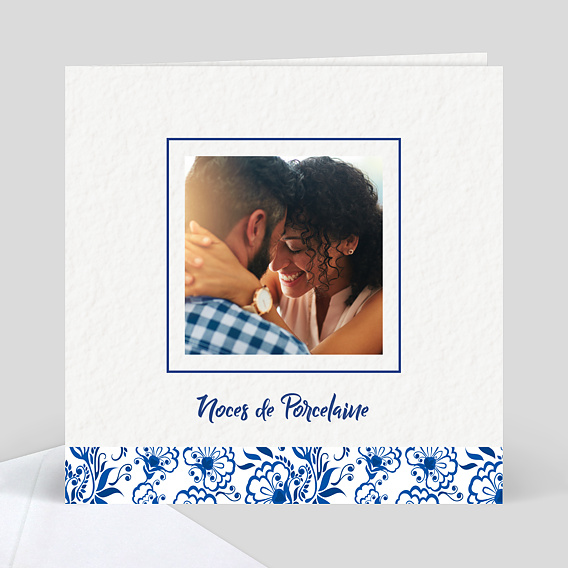 Anniversaire de mariage Ruban de porcelaine - Popcarte