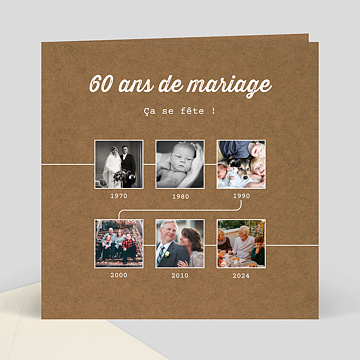 Cartes D Invitation Anniversaire 60 Ans De Mariage Popcarte