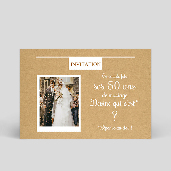 Invitation anniversaire mariage Devine Qui C’est