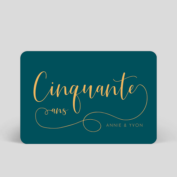 Invitation anniversaire mariage Milestone Cinquante