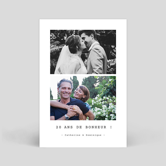 Invitation anniversaire mariage Polaroid Simple