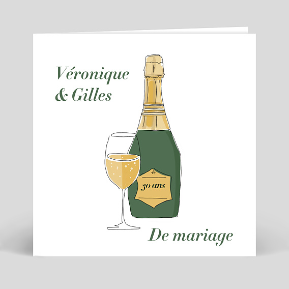 Invitation anniversaire mariage Champagne