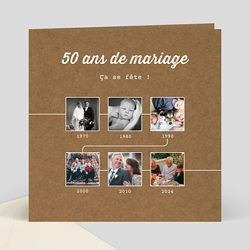 Cartes D Invitation Anniversaire 50 Ans De Mariage Popcarte