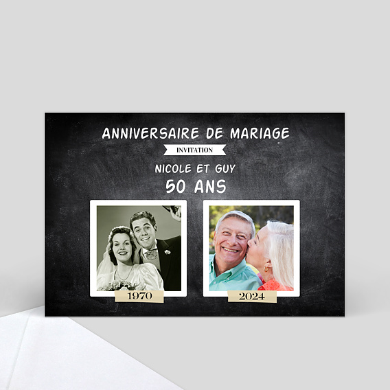 Invitation anniversaire mariage Avant-Après