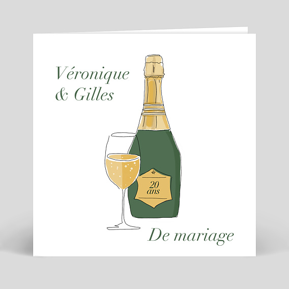 Invitation anniversaire mariage Champagne