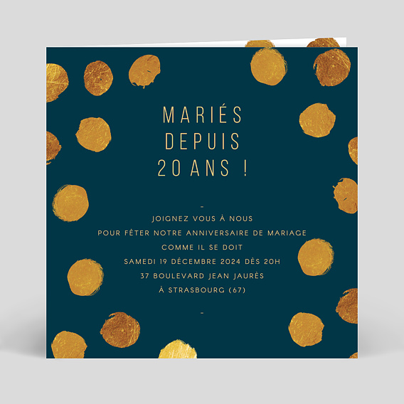 Invitation anniversaire mariage Graphique Chic