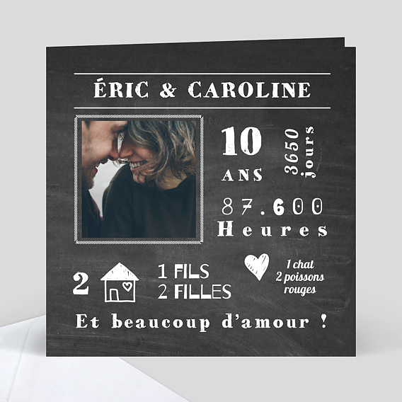 Carte Invitation Anniversaire De Mariage Popcarte