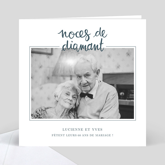 Invitation Anniversaire De Mariage Typo Diamant Popcarte