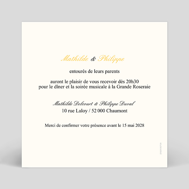 Carte D Invitation De Mariage Musique Popcarte