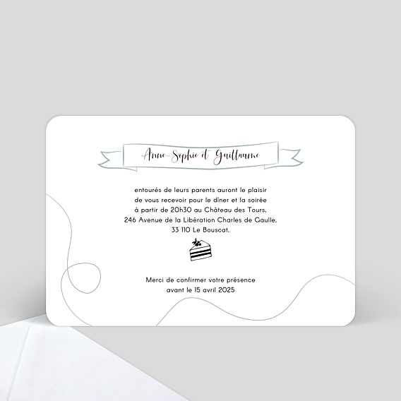 Carte D Invitation De Mariage Tempo Popcarte