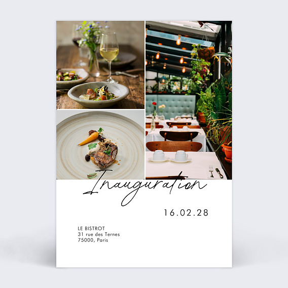 Invitation professionnelle Inauguration restaurant