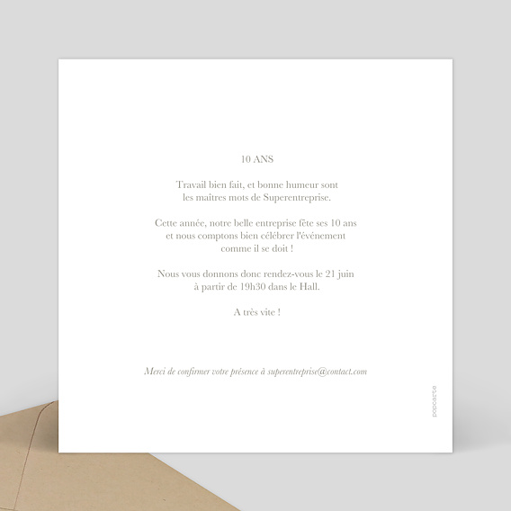 Invitation Professionnelle Silver - Popcarte