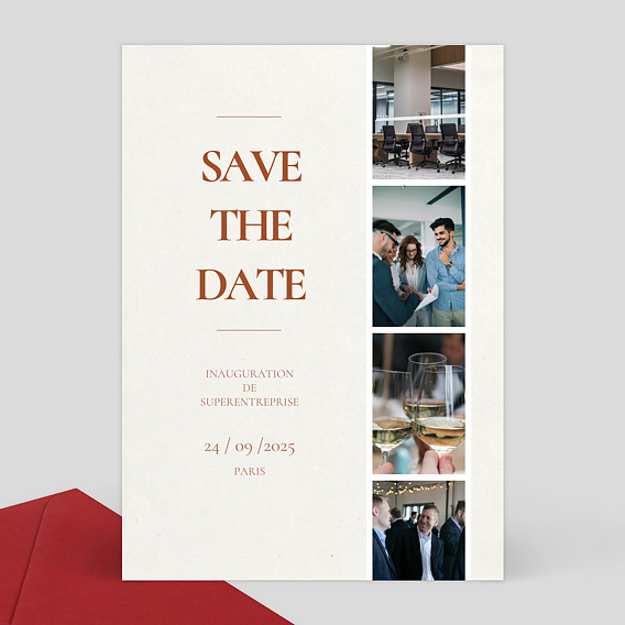 Invitation professionnelle Save the Date vintage