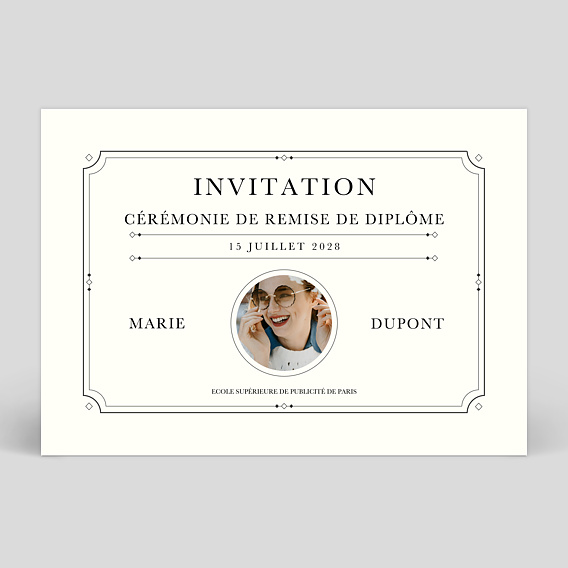 Carte d'invitation Diplôme