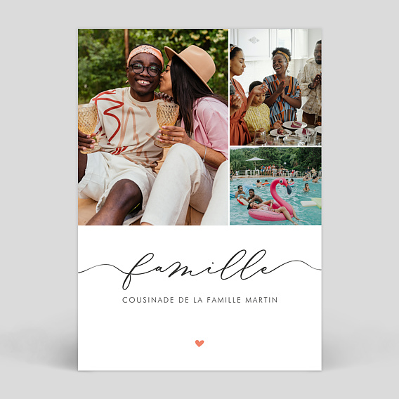 Carte d'invitation Notre Famille Photos